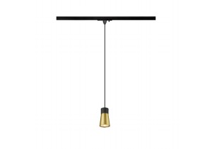 PURI 2.0 Cone, suspension monophasée, GU10, longueur de suspension 200 cm, 1x max. 6 W, noir / doré