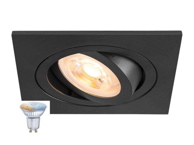 NEW TRIA® 75 SMART SET vierkant 1xGU10 zwart