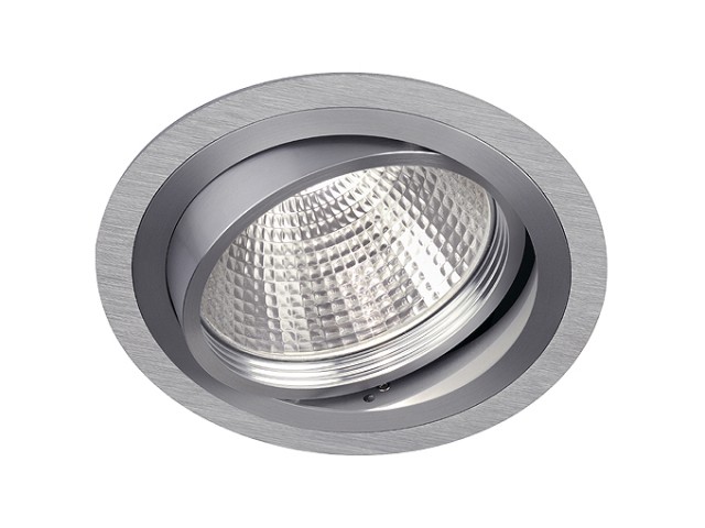 NEW TRIA G12 Downlight, rond, alu brushed, incl. 38° Reflector, max. 70W